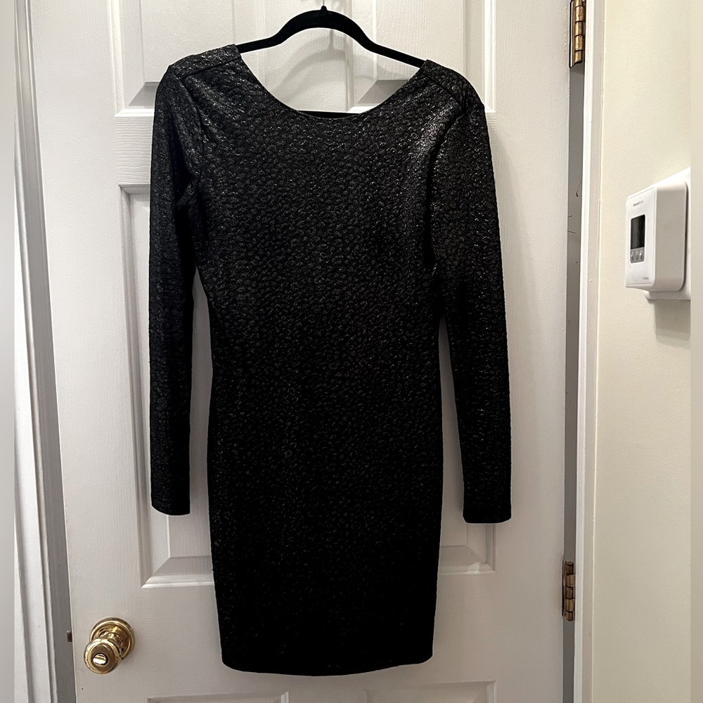Jennifer Lopez Cocktail Dress. Size small, shiny black